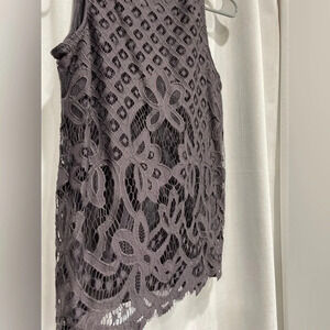 Rewind Grey Tank Crochet Mesh Front Size Small